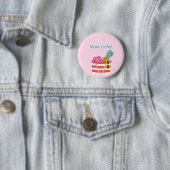 Badge Rond 5 Cm Pink Maman to Be Beach Sac (En situation)