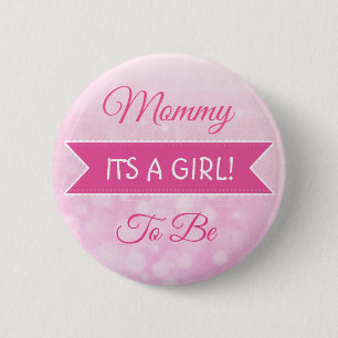 Badge Rond 5 Cm Pink Mommy To Be Baby shower, bouton