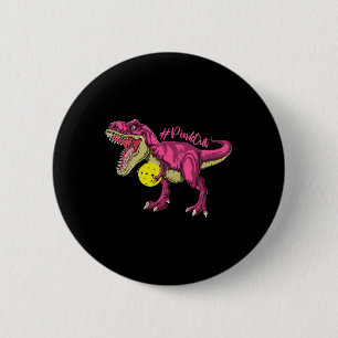 Badge Rond 5 Cm Pink Out T Rex Et Picklebyll Byll Cancer Du Sein A