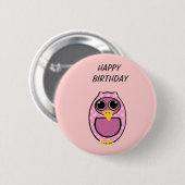 BADGE ROND 5 CM PINK POLKA DOT (Devant & derrière)