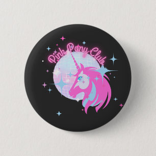 Badge Rond 5 Cm Pink Pony Club