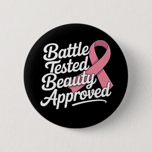 Badge Rond 5 Cm Pink Ribbon Cancer du sein guerrier Survivor Figho