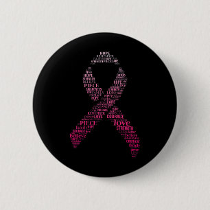Badge Rond 5 Cm Pink Ribbon Cancer du sein Sensibilisation Montage