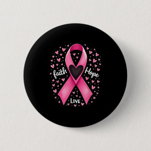 Badge Rond 5 Cm Pink Ribbon Christian Faith Hope Love Breast Cance