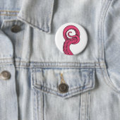 Badge Rond 5 Cm Pink Tentacle (En situation)