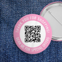 Pink Thank You & Scan Me Promotional QR Code