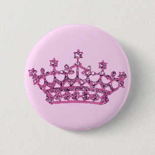 Badge Rond 5 Cm Pink Tiara