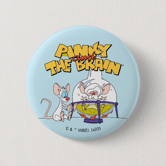 Badge Rond 5 Cm Pinky et le cerveau | Laboratoire (Devant)