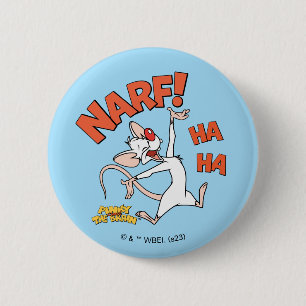 Badge Rond 5 Cm Pinky et le cerveau   Pinky "Narf !"