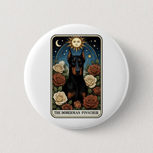 Badge Rond 5 Cm Pinscher Dobermann (Devant)