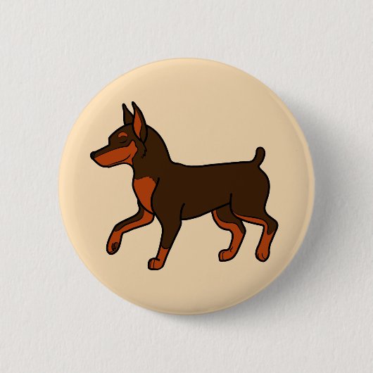 Badge Rond 5 Cm Pinscher miniature de chocolat (Devant)