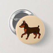 Badge Rond 5 Cm Pinscher miniature de chocolat (Devant & derrière)