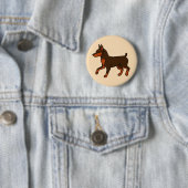 Badge Rond 5 Cm Pinscher miniature de chocolat (En situation)