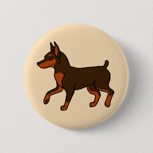 Badge Rond 5 Cm Pinscher miniature de chocolat