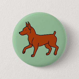 Badge Rond 5 Cm Pinscher miniature rouge