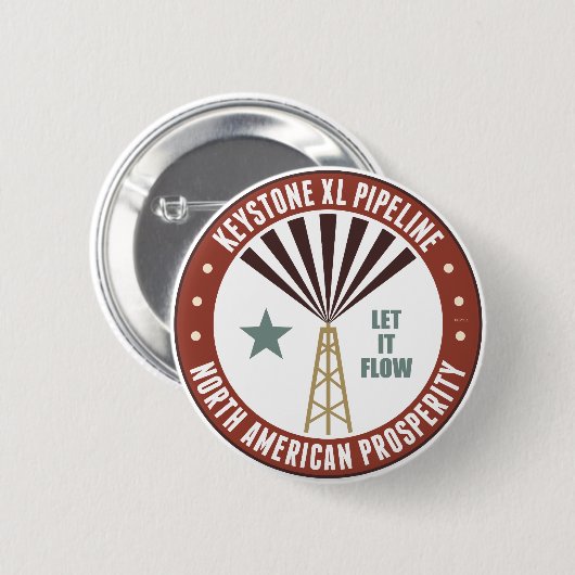 Badge Rond 5 Cm Pipeline Keystone XL (Devant & derrière)