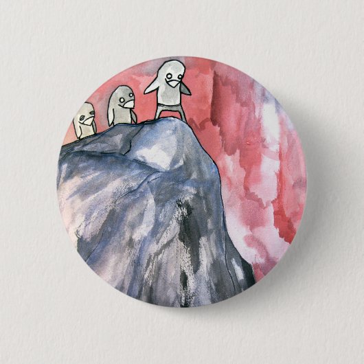 Badge Rond 5 Cm piqué de falaise de pingouin (Devant)