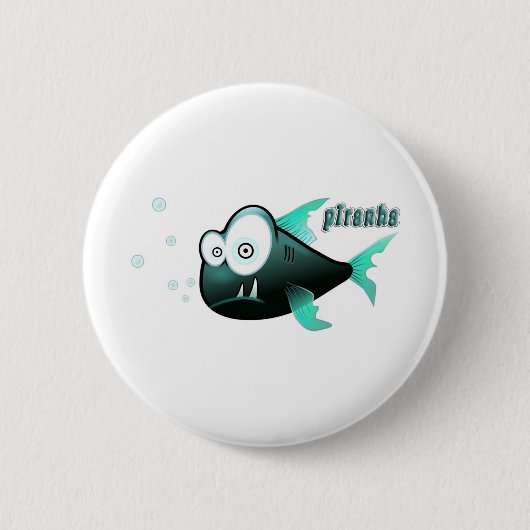 Badge Rond 5 Cm Piranha (Devant)