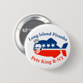 Badge Rond 5 Cm Piranha du Roi Long Island de Peter (Devant & derrière)