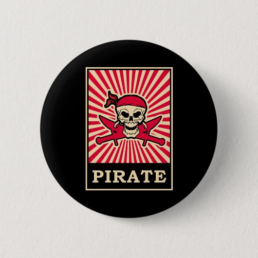 Badge Rond 5 Cm Pirate (Devant)
