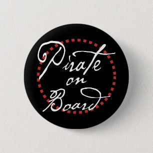 Badge Rond 5 Cm Pirate à bord