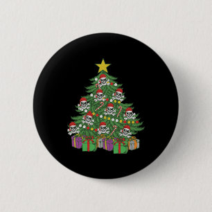Badge Rond 5 Cm Pirate Arbre de Noël Crossbones crâne