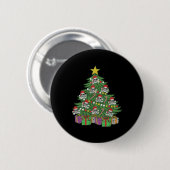Badge Rond 5 Cm Pirate Arbre de Noël Crossbones crâne (Devant & derrière)