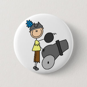 Badge Rond 5 Cm Pirate avec le bouton de canon