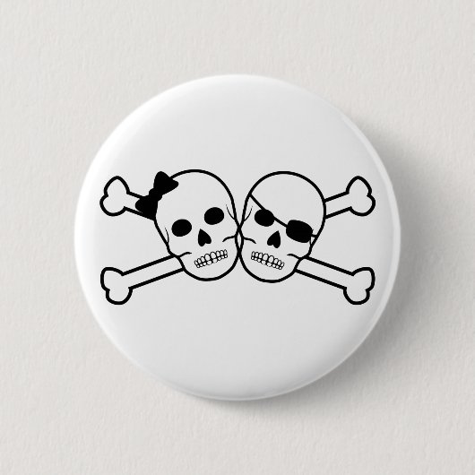 Badge Rond 5 Cm pirate bride and groom (Devant)