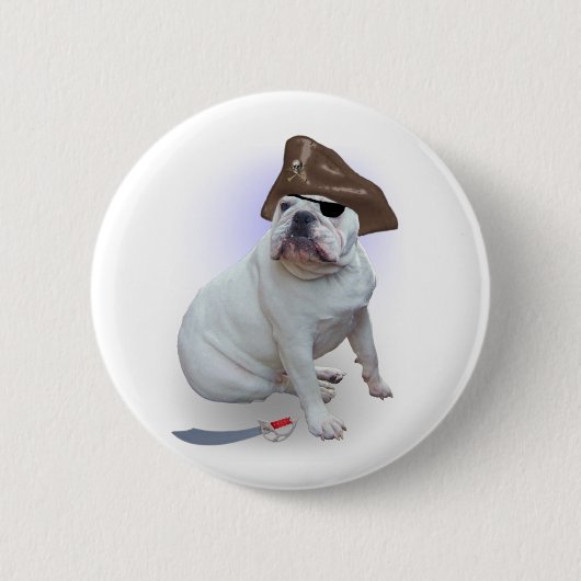 Badge Rond 5 Cm Pirate de bouledogue (Devant)