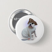 Badge Rond 5 Cm Pirate de bouledogue (Devant & derrière)