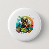 Badge Rond 5 Cm Pirate de chien berger allemand (Devant)
