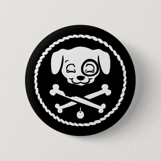 Badge Rond 5 Cm Pirate de chiot (Devant)