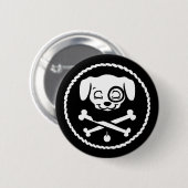 Badge Rond 5 Cm Pirate de chiot (Devant & derrière)