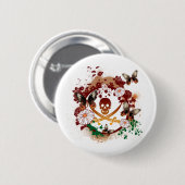 Badge Rond 5 Cm Pirate de fleur (Devant & derrière)