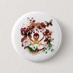 Badge Rond 5 Cm Pirate de fleur