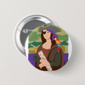 Badge Rond 5 Cm Pirate de Mona Lisa (Devant & derrière)