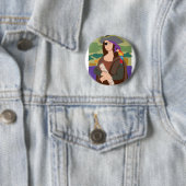 Badge Rond 5 Cm Pirate de Mona Lisa (En situation)