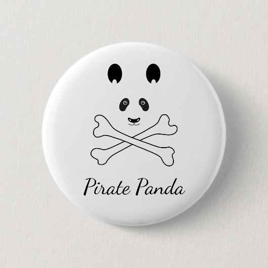 Badge Rond 5 Cm Pirate de Panda (Devant)