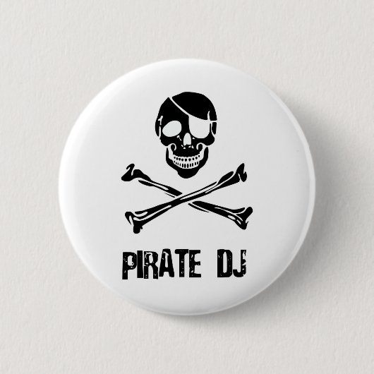 Badge Rond 5 Cm Pirate DJ (Devant)