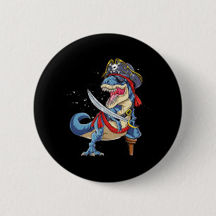 Badge Rond 5 Cm Pirate Drapeau Jolly Roger Dinosaure T Rex Hallowe