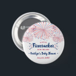 Badge Rond 5 Cm Pirate En Chemin ! baby shower 4 juillet<br><div class="desc">Ces boutons sont parfaits pour tous ceux qui ont un baby shower cette année. Ce design est facile à personnaliser avec votre libellé d'événement spécial et vos invités seront ravis quand ils verront ces fabuleux boutons de fête. Les éléments correspondants se trouvent dans la collection.</div>