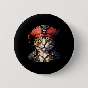 Badge Rond 5 Cm Pirate Et Chat Le Boucanier Feline