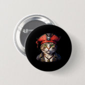 Badge Rond 5 Cm Pirate Et Chat Le Boucanier Feline (Devant & derrière)