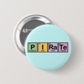 Badge Rond 5 Cm Pirate fait d'éléments (Devant & derrière)