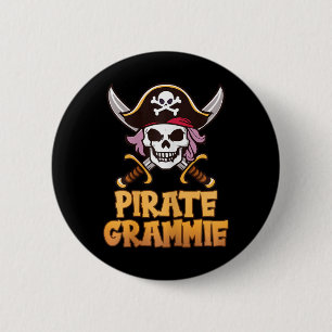 Badge Rond 5 Cm Pirate Grammie Drôle Capitaine Grandma Halloween C