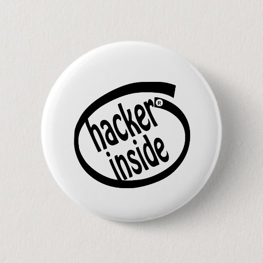 Badge Rond 5 Cm Pirate informatique à l'intérieur (Devant)
