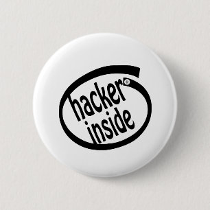 Badge Rond 5 Cm Pirate informatique à l'intérieur