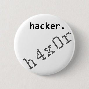 Badge Rond 5 Cm Pirate informatique h4x0r