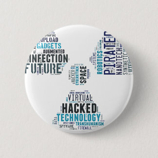 Badge Rond 5 Cm Pirate informatique toxique de Cyberpunk